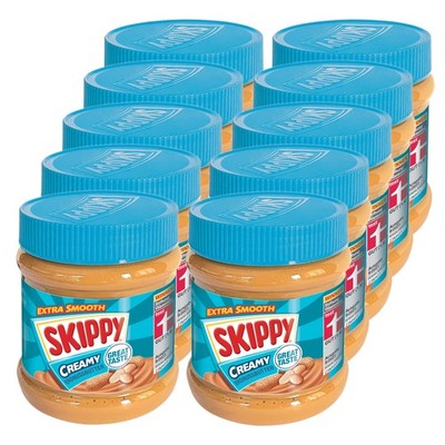 10x SKIPPY Erdnussbutter Creamy Peanut Butter Extra Smooth Ohne Palmöl 340g