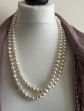 Extra Long 48" Real Baroque Freshwater Pearl Rope Necklace 9.5mm Endless