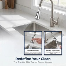 Brushed Nickel Kitchen Faucet Sink Mixer Faucet Pull Down Sprayer Single Handle