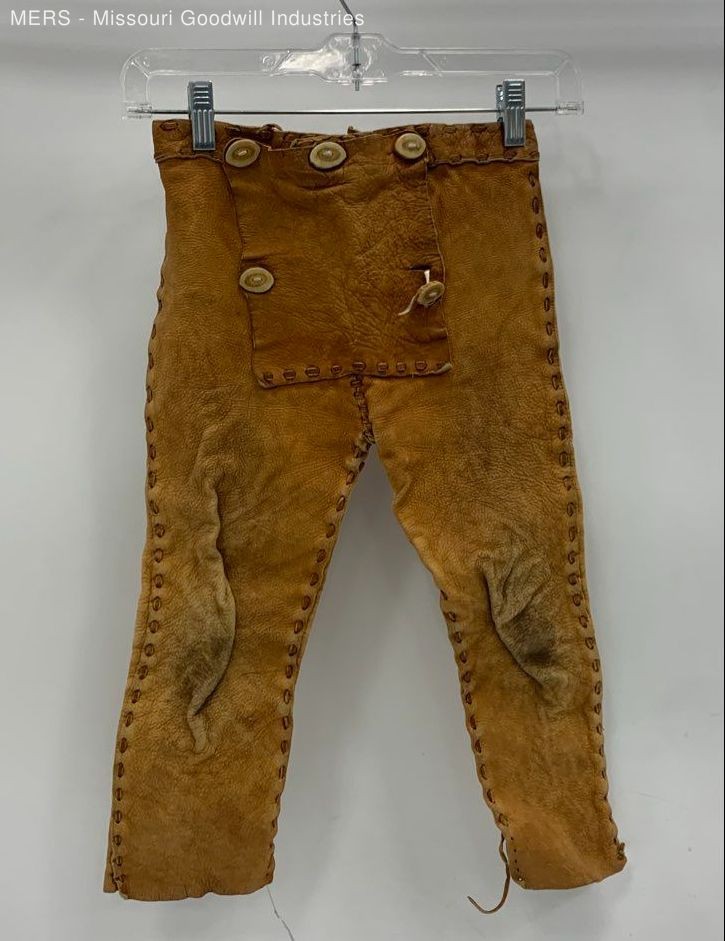 Rustic Style Children's Brown Leather Handcrafted Pants - No Size