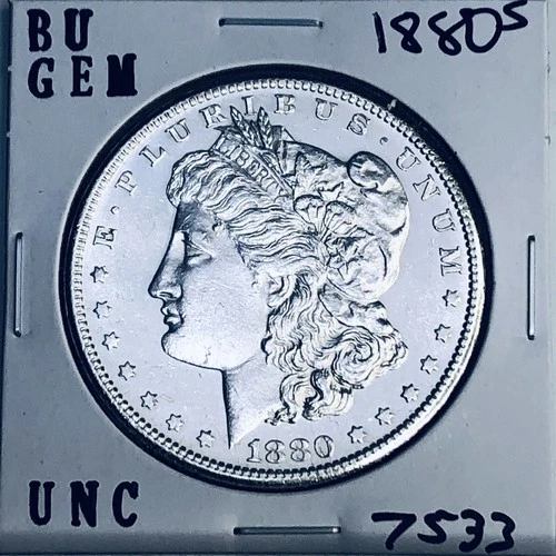 1880 S BU GEM MORGAN SILVER DOLLAR UNC MS+++ U.S. MINT RARE COIN 7533