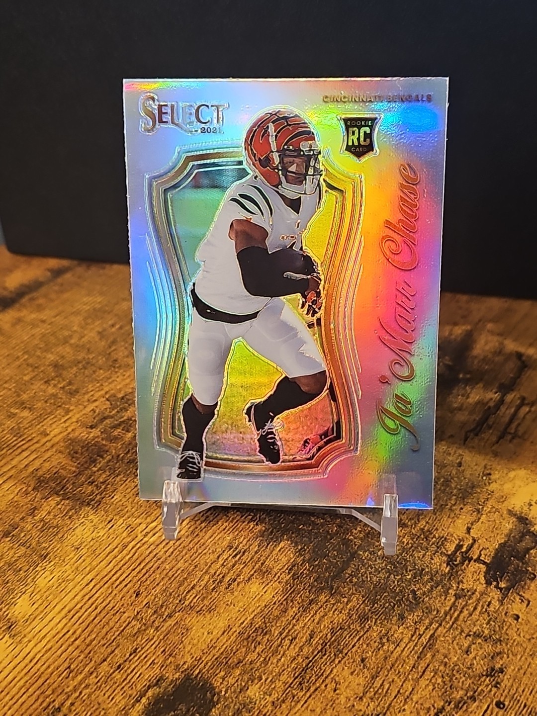 2021 Panini Select - Select Certified Rookies Ja'Marr Chase #SCR-12 Silver Prizm