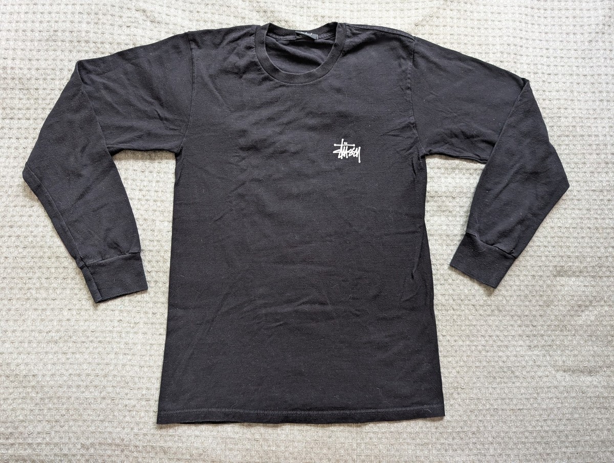 Stussy Shirt Mens Small Black Long Sleeve Streetwear Skate