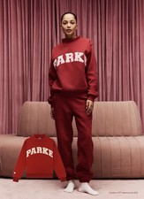 Parke Valentine  s Varsity Mockneck - Crimson  Peony - Size L/XL