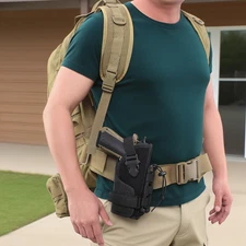 Tactical Right Hand OWB Gun Holster Molle Belt Waist Holster with Magazine Pouch