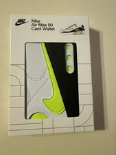 NWT Nike Air Max 90 Card Wallet white/black/lime green Mens A25