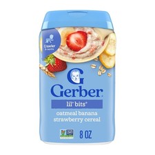 Lil' Bits  Cereal, 8 Months, Oatmeal Banana Strawberry, 8 oz 227 g -NEW-K