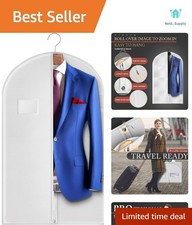 Elegant 40-Inch Garment Bag with Transparent Window for Travel  Storage