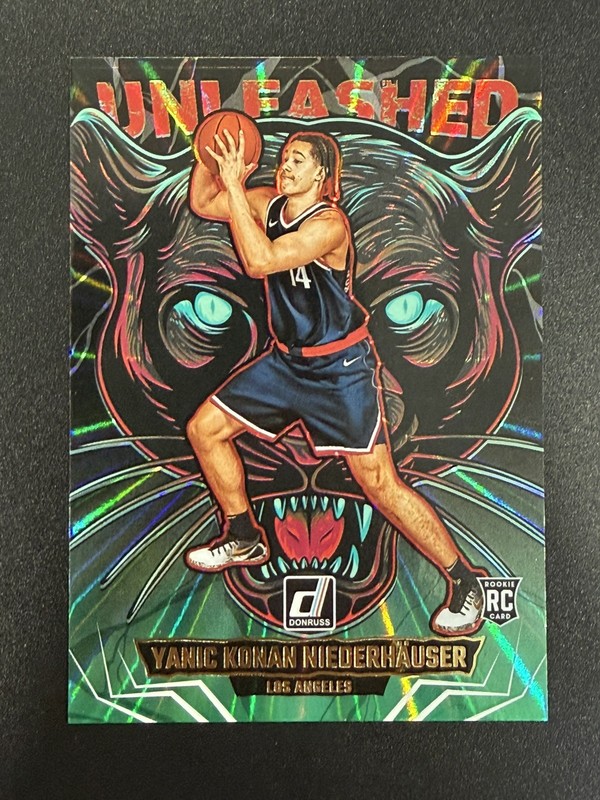2025/26 Panini Donruss YANIC KONAN NIEDERHAUSER UNLEASHED GREEN HOLO LASER  🔥 