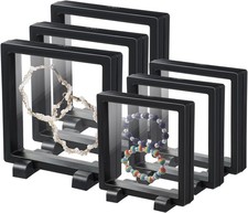 6 Pcs 3D Floating Frame, Large Size Display Case, Visualize Black