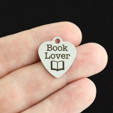 Book Lover Stainless Steel Charms - BFS011-0057