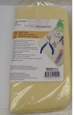 2 BEAD MATS ~ BeadSmith ~ BEADING Pads 8'' x 8'' Soft flocked ~Washable Neutral