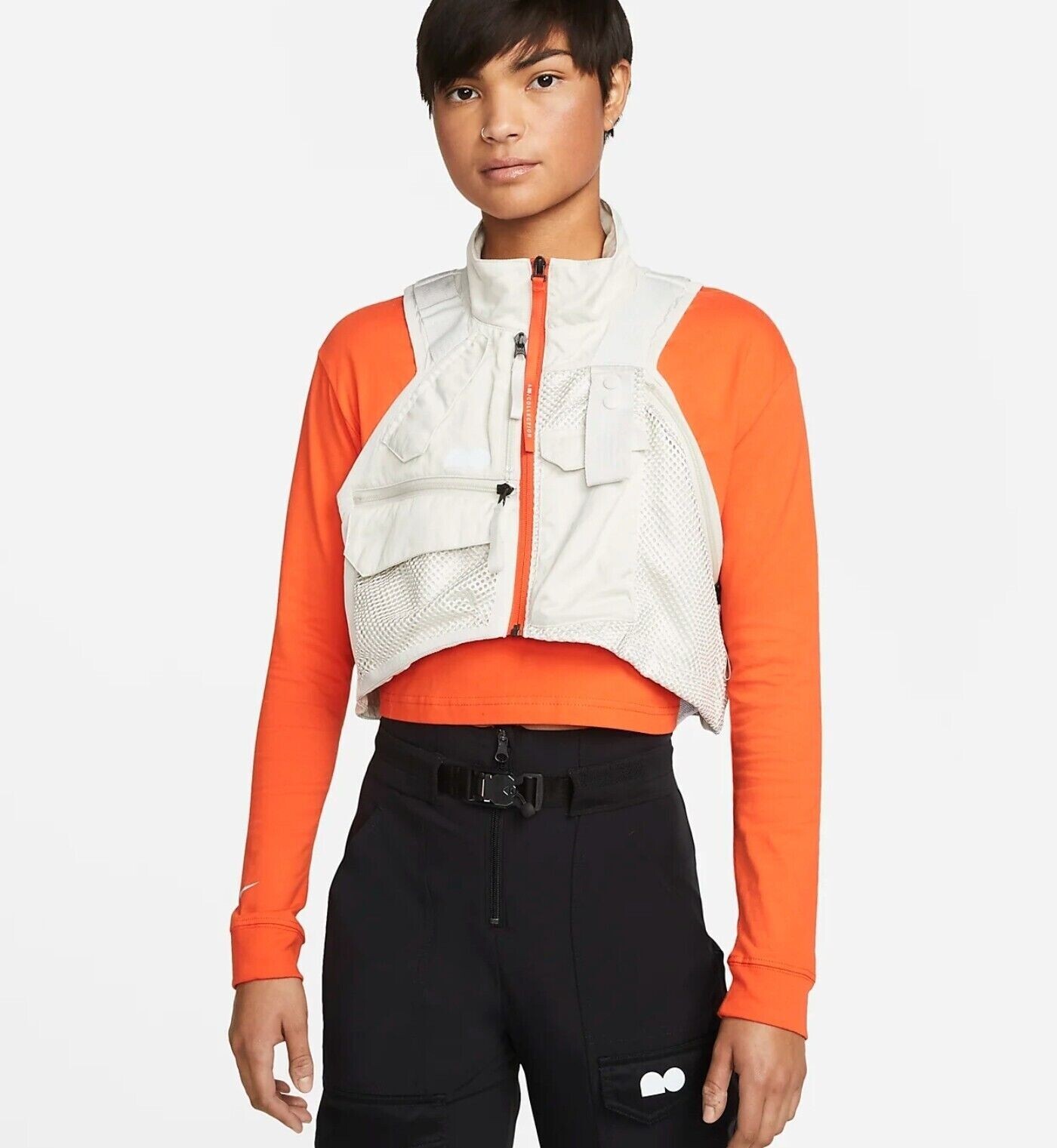 NIKE NAOMI OSAKA VEST GILET SIZE L (DJ9790 072) BEIGE / ORANGE