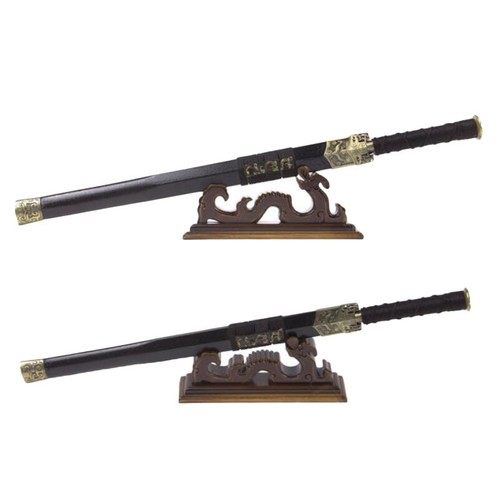 Wood Samurai Sword Holder Katana Stand Holder Bracket Display Rack Dragon Shape - Picture 3 of 14