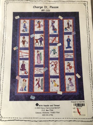 CHARGE IT, PLEASE #P-101 Twin Size Comforter Quilt Pattern Nancy H. Barrett