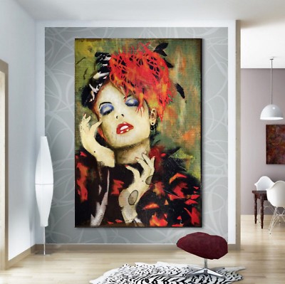 XXL LEINWAND BILD 150x95x5 LADY ROSE VINTAGE WANDBILD GEMÄLDE MODERN ART 