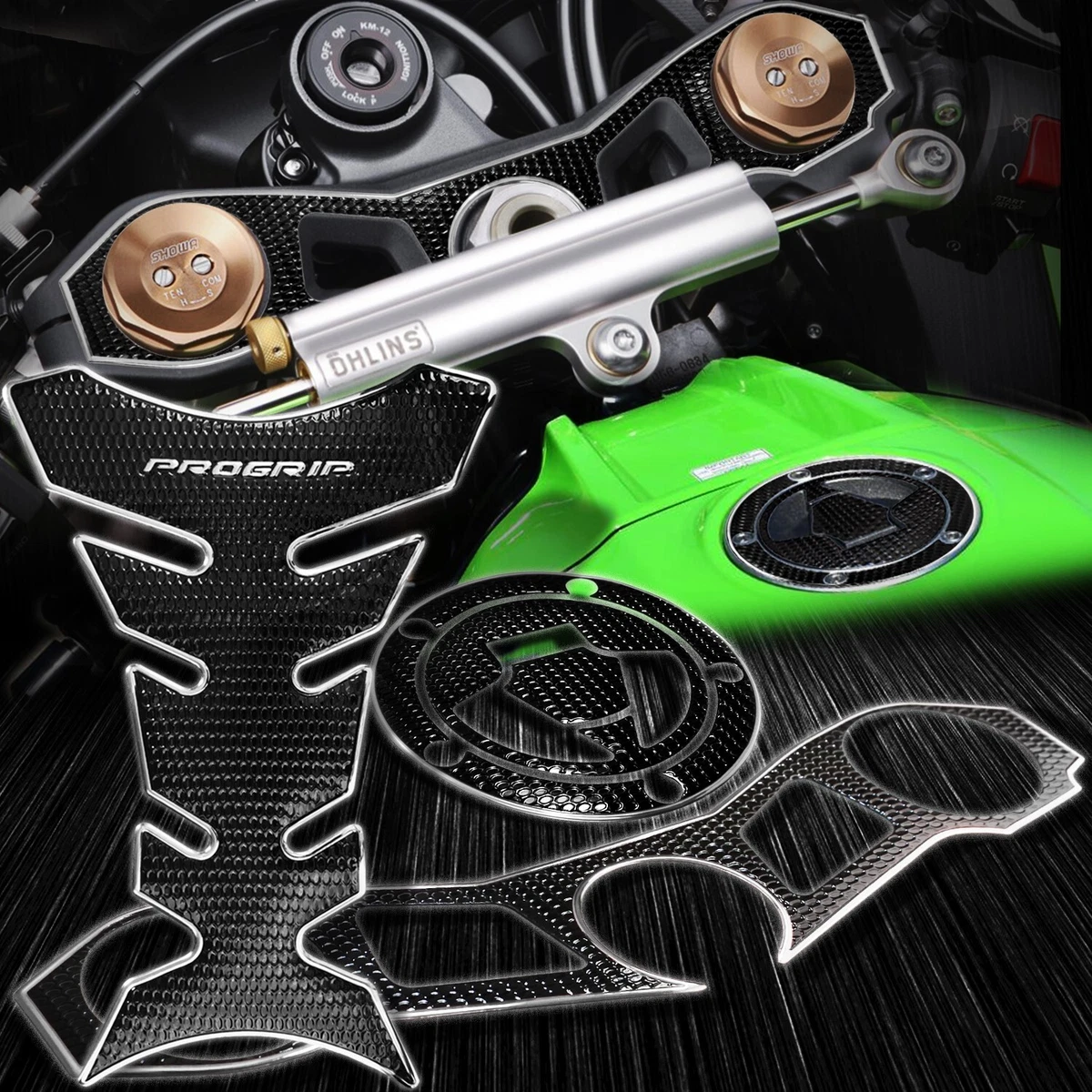 Handle Yoke+Fuel Cap Cover+Pro Tank Pad Kit 11-15 ZX-10R ZX1000