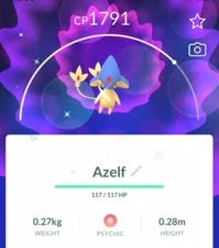 - Shiny Azelf -  P T C - 80k stardust  - Description