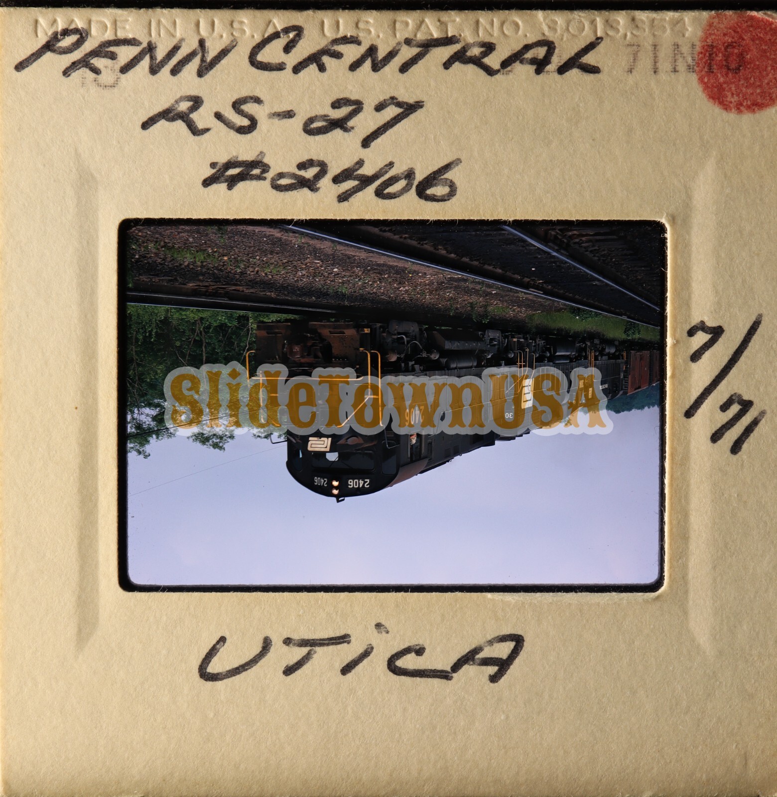 Vtg 1971 Train Slide 2406 Penn Central Engine Utica NY X7R064 eBay