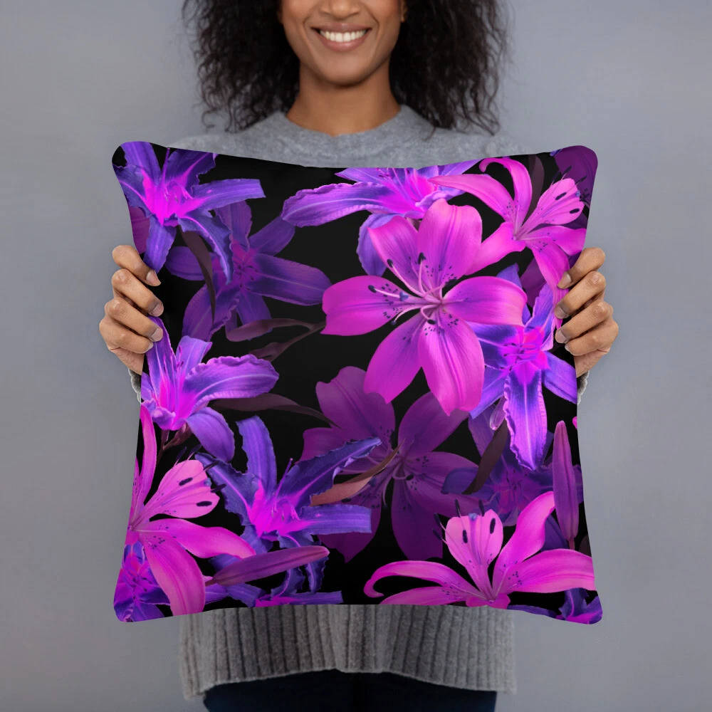Basic Pillow - Purple Flowers