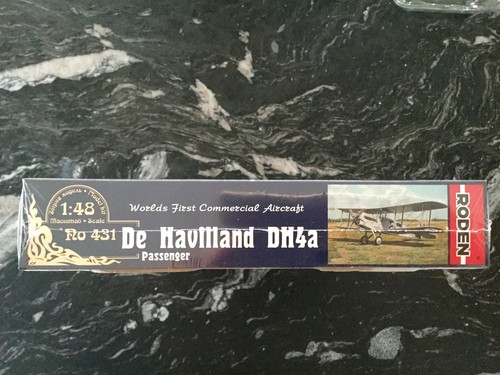 RODEN 1/48 BRITISH DE HAVILLAND DH4A BIPLANE PASSANGER) PLASTIC MODEL KIT 431 FS - Picture 18 of 18