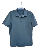 Lululemon Shirt Men  s Medium Gray/Olive Tech Polo Solid Short Sleeve Logo