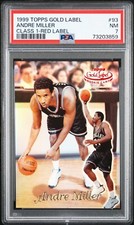 Andre Miller 1999-2000 Topps Gold Label Red class 1 Rookie Card 037/100 PSA 7 NM