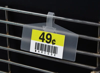 50 ▪FROSTED▪ LABEL HOLDERS FOR BASKET▪WIRE RACK▪METAL SHELF UPC TAG-1 1/4" x 3