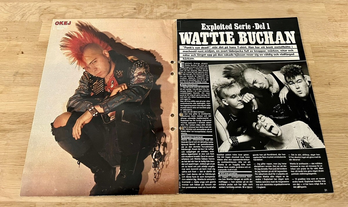 The Exploited Wattie Punk 1982 Story Clip Poster Swedish magazine