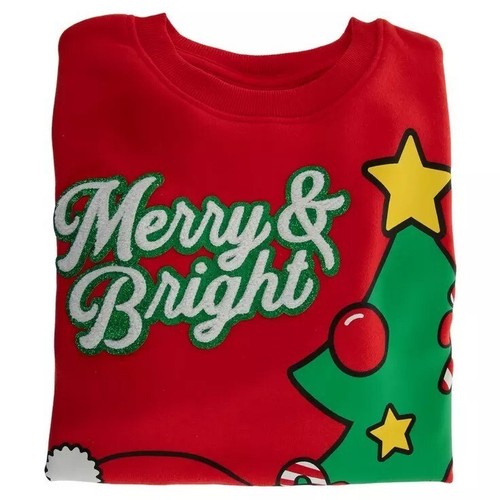 Christmas Shoppe Merry & Bright Hello Kitty Youth Sweatshirt - Size XS - Picture 2 of 3