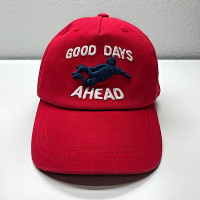 Good Day Ahead Sfera Baseball Cap Red Unisex OSFM Strapback Embroidered