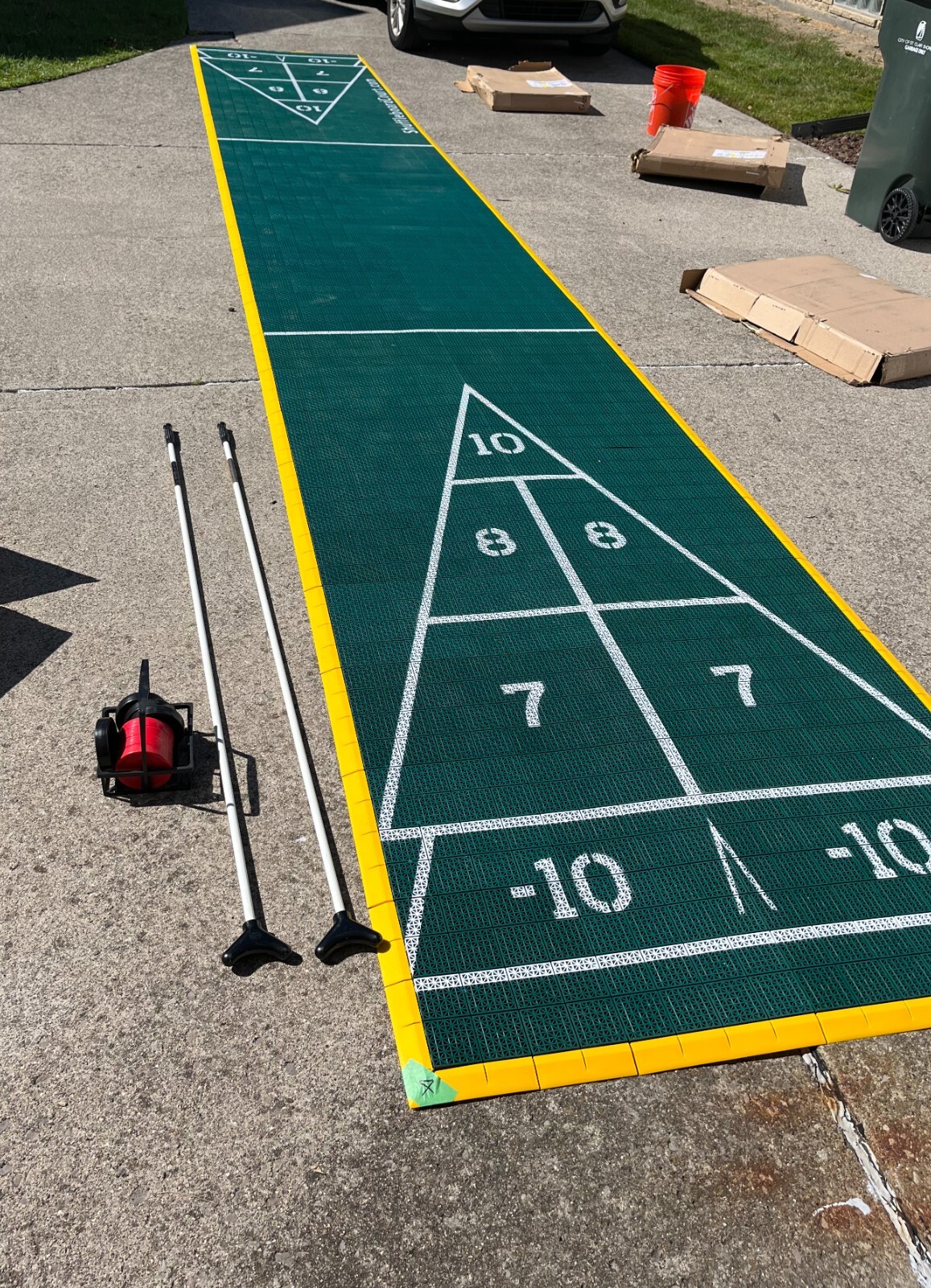 4 Outdoor/Indoor 4'x27' Shuffleboard Court with Cues and Discs included