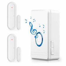 Door Open Sensor Chime 2 Magnetic Sensor Wireless Alarm 48 Chime 1300ft for Home