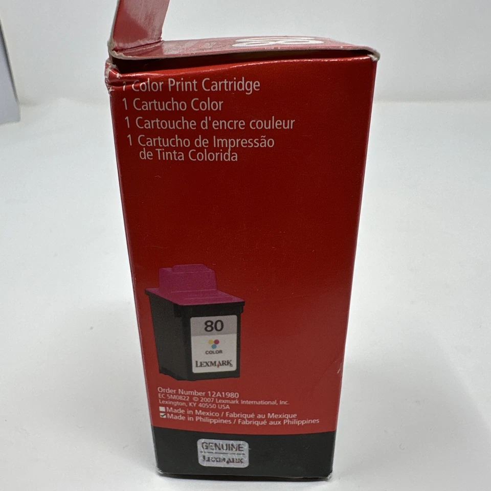 Lexmark 80 (12A1980) Color Ink Cartridge GENUINE NEW - Image 4 of 4