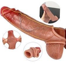 Condon Reusables Juguetes Sexuales Para Hombres Extensor De Pene Penis Extender