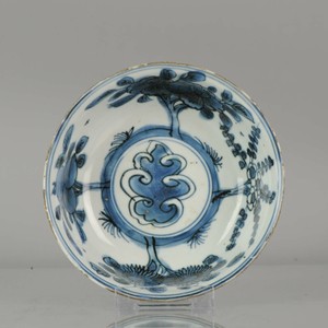 Antique Chinese ca 1600-1640 C Porcelain China Bowl Kosometsuke Peach Fl...