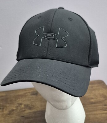 UNDER ARMOUR MENS SOLID BLACK HAT  CAP ONE SIZE 