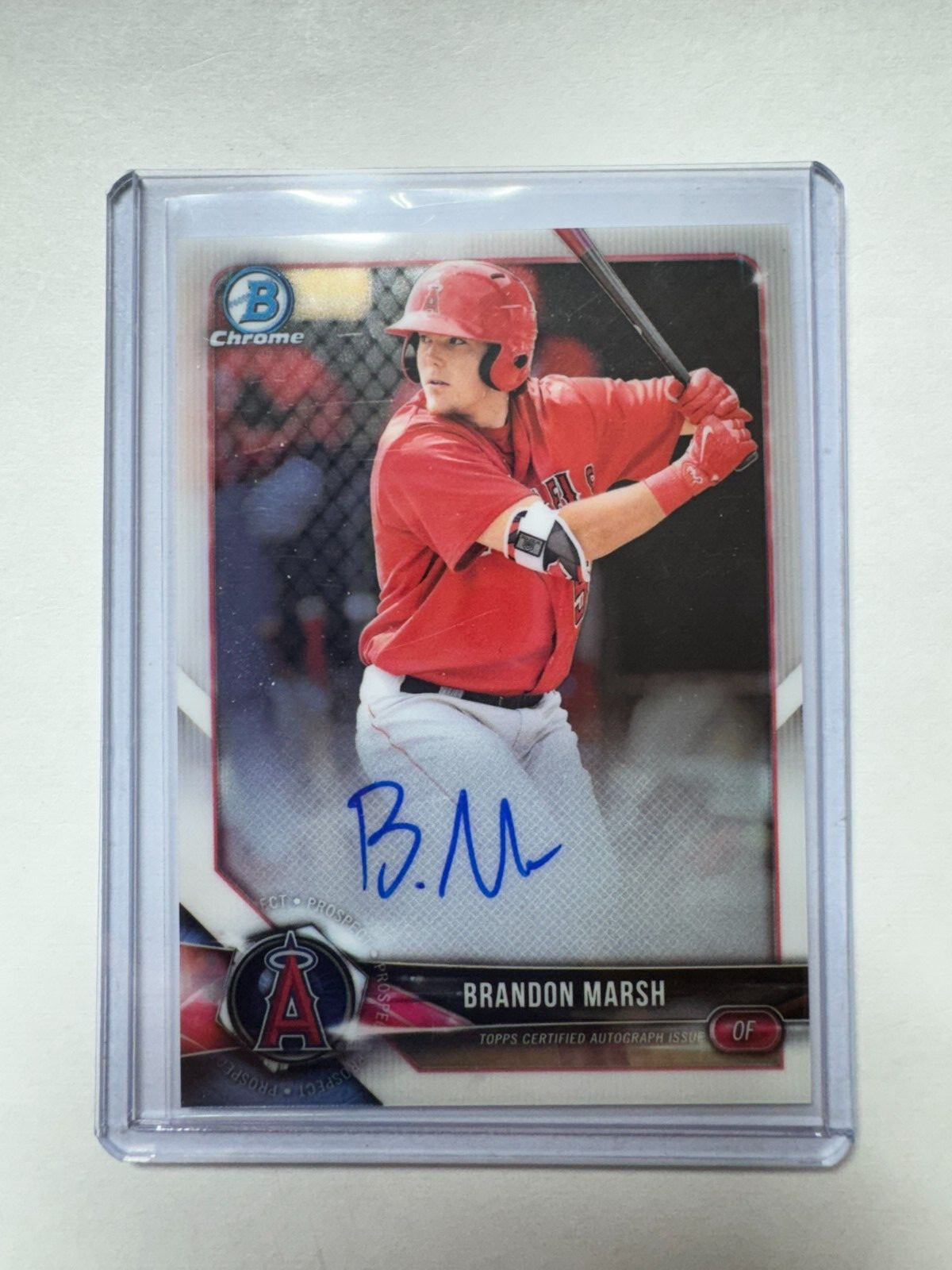 Brandon Marsh 2018 Topps Bowman Chrome Prospect Autograph LA Angels #BCPA-BM