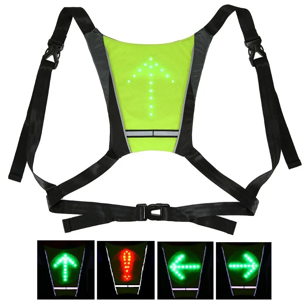 Gilet de sécurité réflechissant avec clignotant LED pour vélo ou trotinette