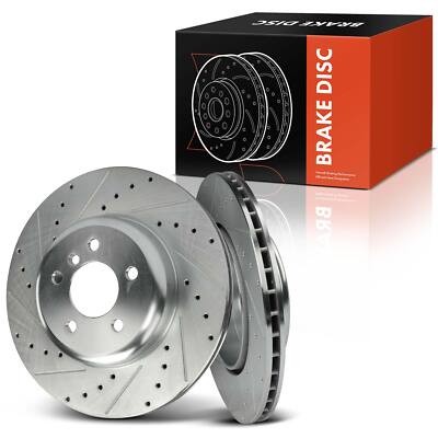 2x Rear LH & RH Drilled Brake Rotors for BMW F01 F10 F12 G30 G32 535i 640i 740i