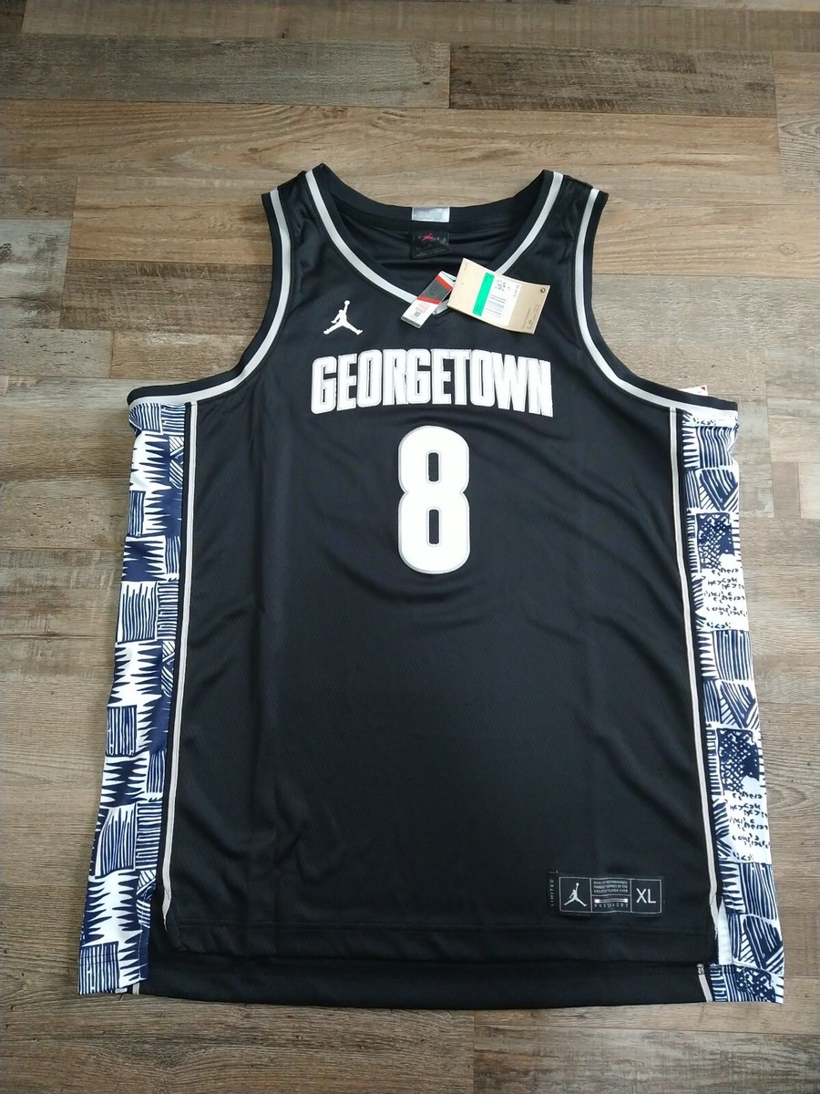 XL Nike Jordan Georgetown Hoyas ELITE Basketball #8 Jersey Black