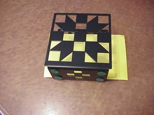 Black Sister S Choice Barn Quilt Block Pattern Napkin Holder 11