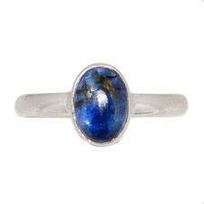 Natural Cabochon Kyanite - Brazil 925 Sterling Silver Ring Jewelry s.9 CR74525