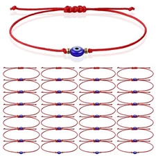 30 Pcs Evil Eye Bracelets Red String Protection Bracelets Adjustable Evil Eye...