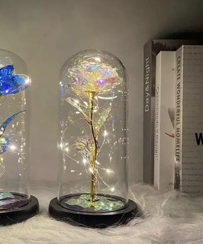 Golden White Rose Beautiful Flower LED Light Woman’s Birthday Mothers Day Gift - Picture 2 of 3