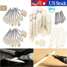 20/88pack Felt Polishing Buffing Pads Wheel Wool Plastic Dremel Rotary Tool 2025