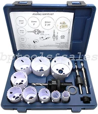 13pc Bi-Metal All Purpose Hole Saw Set 3/4" - 2-1/2" Electricians Plumbers Kit