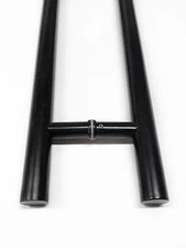 Set of 71" MATTE BLACK Modern Bar Style Steel Push/Pull Handles