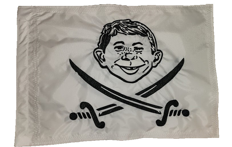 Alfred E Neuman Pirate Custom Safety Whip Flag - UTV, BOAT, JEEP - 13"x22"