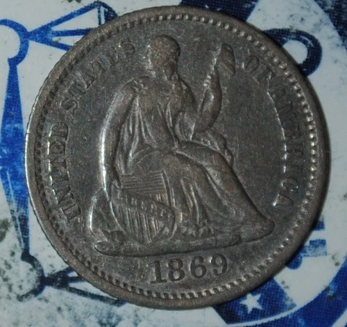 1869 Seated Liberty Half Dime {{{3C53